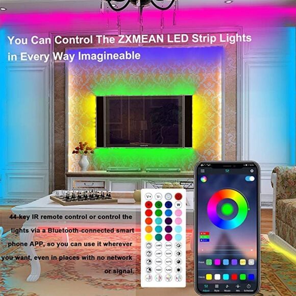 Led Strip Lights for Bedroom Led Lights 50ft Music Sync Color Changing - Picture 3 of 4